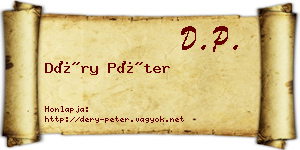 Déry Péter névjegykártya