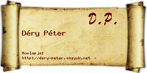 Déry Péter névjegykártya