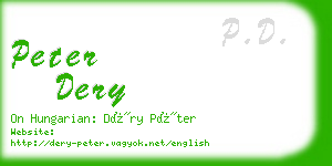 peter dery business card